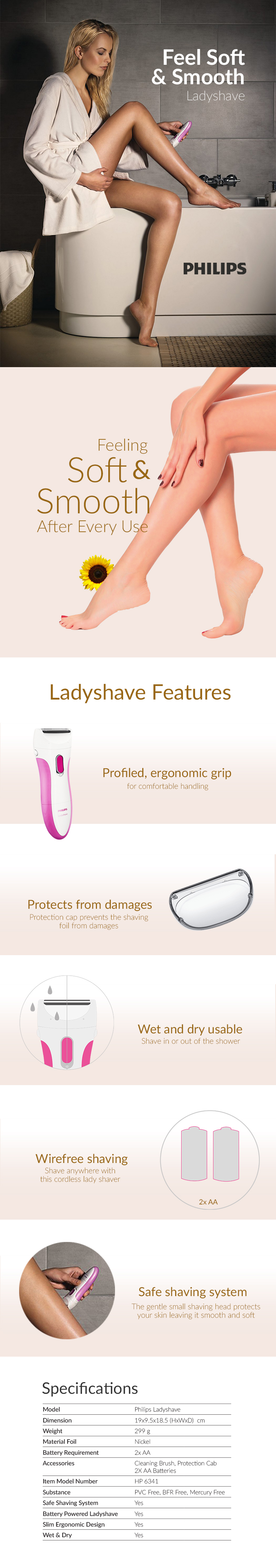 Philips HP6341 - 00 Ladyshave Wet & Dry PD