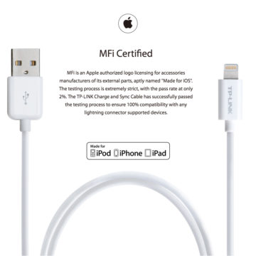 TP-Link MFI Certified Charge And Sync USB Cable TL-AC210