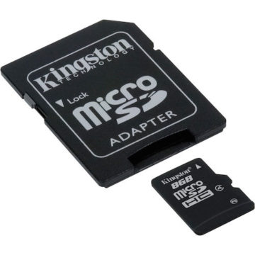 Kingston 8GB microSDHC Memory Card Class 4 With SD Adapter-min (1)